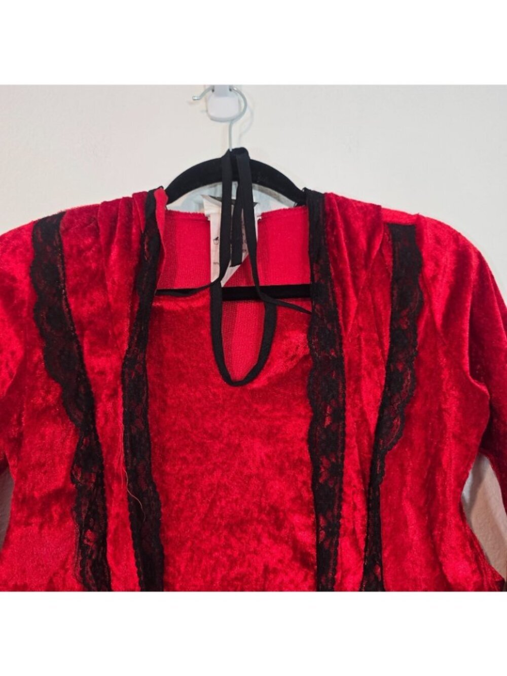 Strangeling Red Riding Hood Costume Dress Youth Large Velvet Gothic Cosplay - Picture 3 of 10